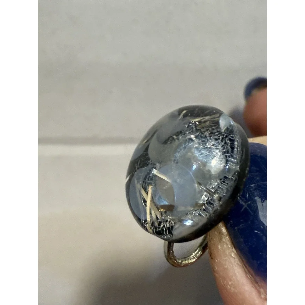 vintage glass cabochon With‎ Specs screw-back earrings